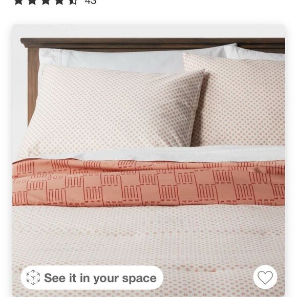 Threshold Full/Queen 3PC Comforter Set Elegant Pink and White Bedding Set - Picture 2 of 7